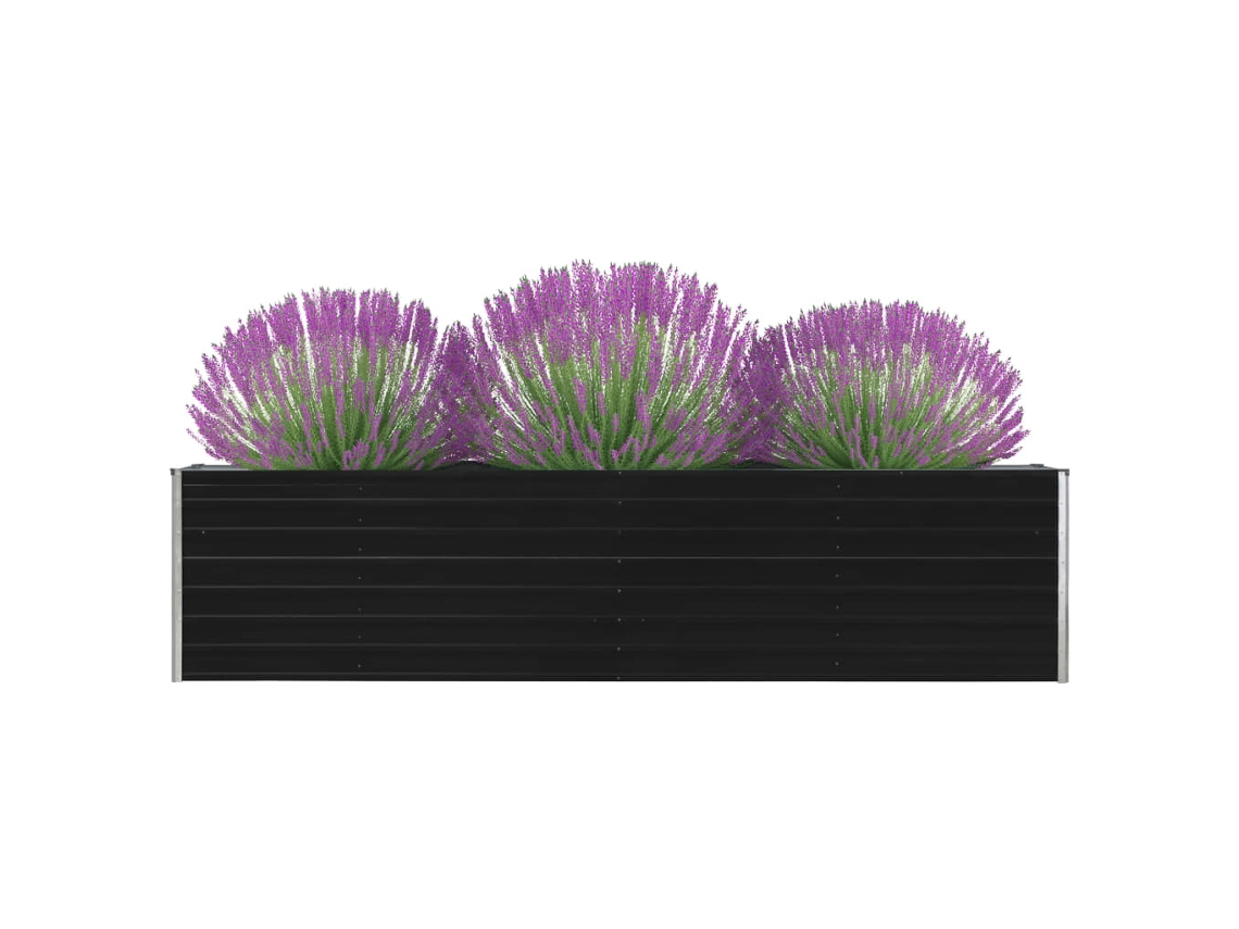 Macetero/Parterre Elevado para Jardín 320X40X77 cm Acero Galvanizado Antracita