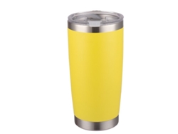 Taza Termo De Acero Inoxidable Para Exterior 20 Oz, Aislada Al Vacío Con Tapa Magnética Color Amarillo