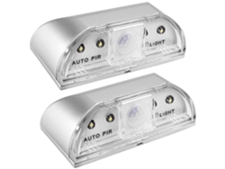 Paquete de 2 luces de ojo de cerradura, lámpara de cerradura de puerta inalámbrica por infrarrojos, detector de movimiento con sensor automático, 4 bombillas LED (blancas) CHRONUS