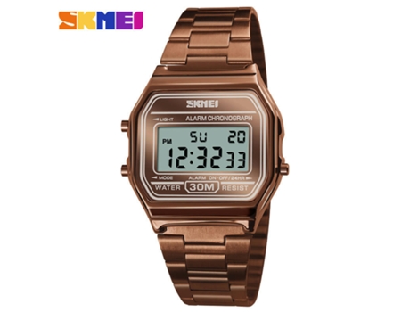 Reloj Digital para Hombre Relojes de Pulsera Impermeables Cuadrados de Negocios-Café Dorado LUUCOZK