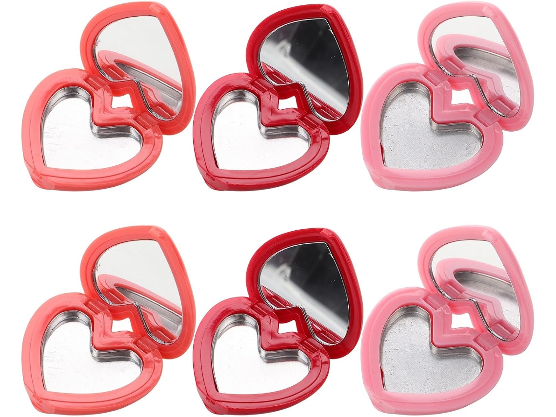 Ciieeo Juego De 8 Cajas De Plástico Con Forma De Corazón Para Guardar Cosméticos, Con Espejo Y Dispensador.