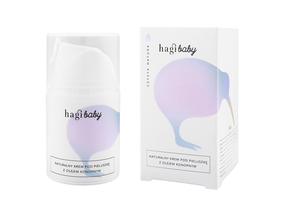 Crema calmante para pañales de bebé con aceite de cáñamo Hagi 50 ml