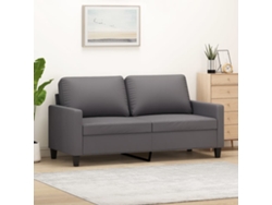 Sofá De 2 Plazas De Cuero Sintético Gris 140 Cm