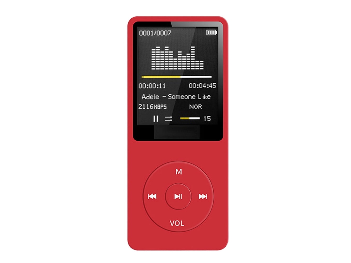 Reproductor De Música Mp3 Bluetooth Reproductor Walkman Adecuado Para Deportes Fitness Rojo