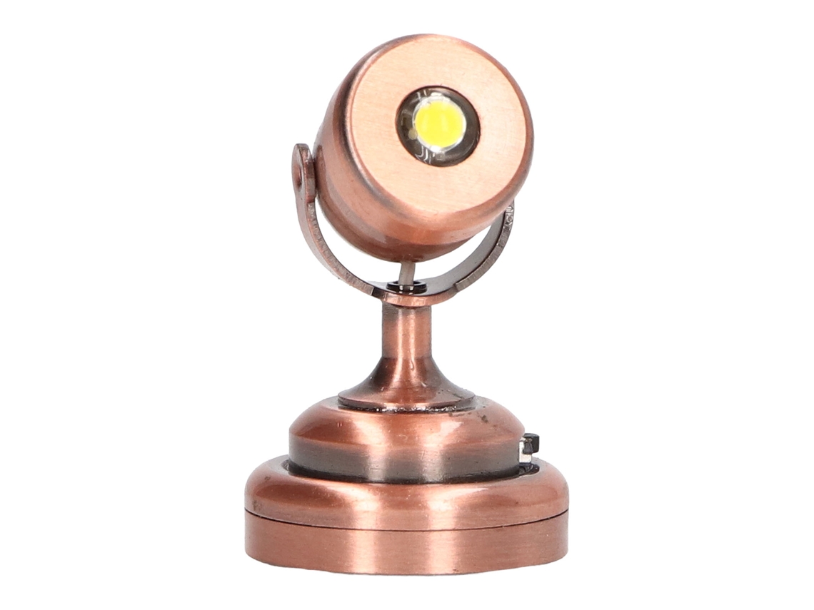 Lámpara láser miniatura 2026 para casa de muñecas 1:12 con interruptor, base de bronce, LED