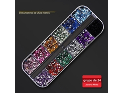 Accesorios para uñas decoradas con pedrería, cristales y apliques de pedrería.