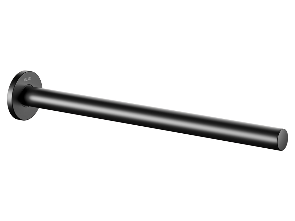 Toallero Keuco Plan, 339 Mm, 1 Brazo, Rígido, 14923370000, Color Negro Mate