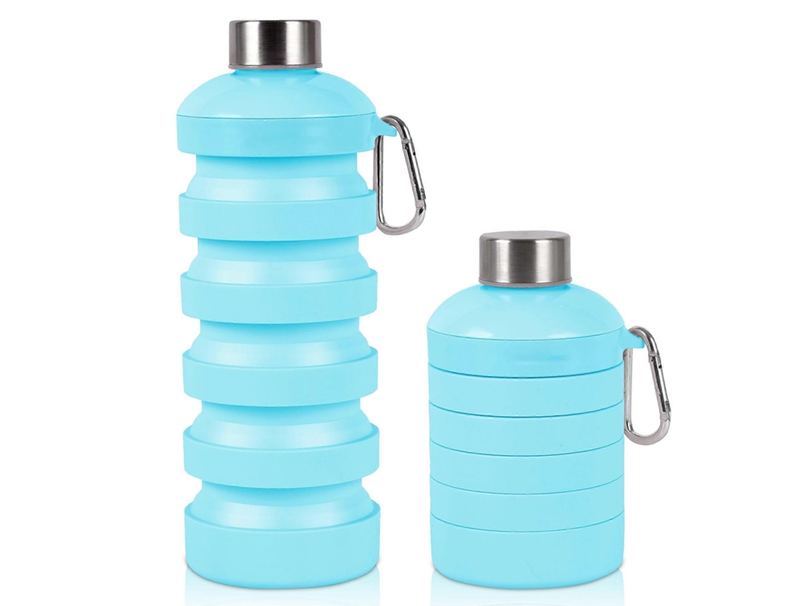 ELECTVAULT1 Vaso deportivo plegable de silicona resistente a los impactos con botella de agua extensible