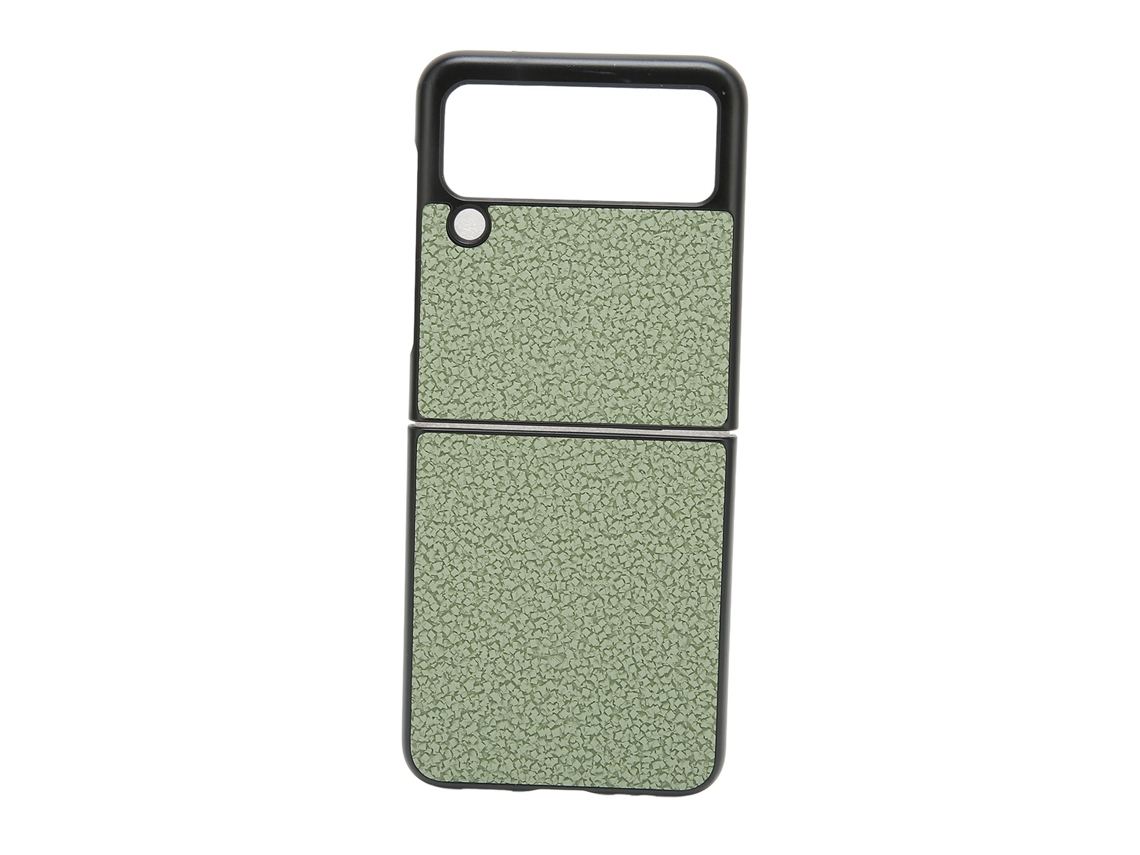 Capa Protetora De Couro Pu Para Galaxy Z Flip 3 Resistente A Arranhões Verde