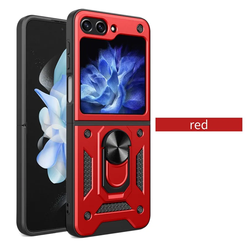 (rojo, Galaxy Z Flip 7 Fe) Funda Protectora A Prueba De Golpes Con Soporte De Anillo Y Agarre Antideslizante.