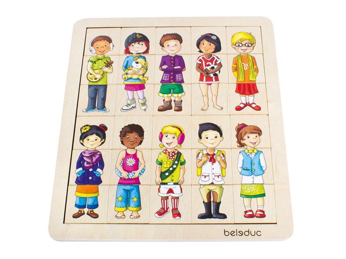 Rompecabezas de madera Beleduc Match Mix, juguete educativo para niños.