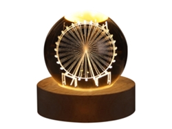 Luz Nocturna De Cristal Luminoso - Noria (6 Cm) JEIIBRZUI
