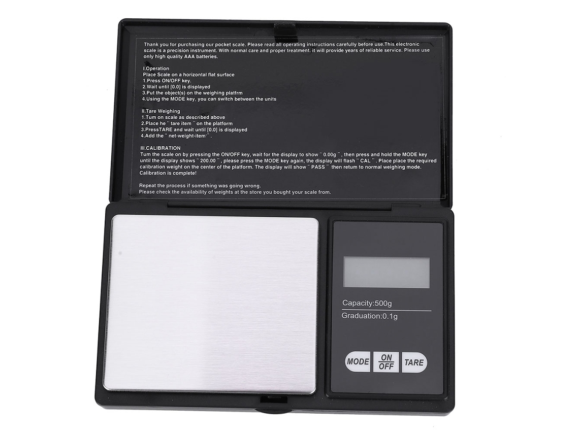 Balanza Digital De Bolsillo Led Portátil De Alta Precisión Para Oro, Plata, Diamantes Y Joyas (500 G/0,1 G)