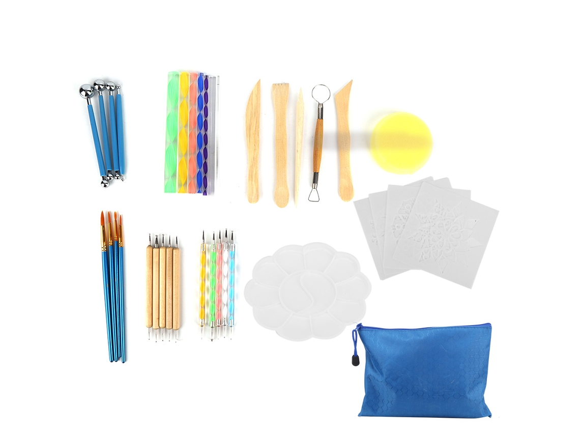 Kit De Herramientas Para Hacer Mandalas (38 Piezas) Para Pintar Piedras Y Crear Arte.