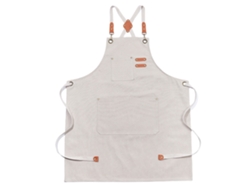 Delantal De Algodón Con Espalda Cruzada Para Hombre Y Mujer, Con Bolsillo Grande, Ajustable, Aproximadamente 75x68 Cm