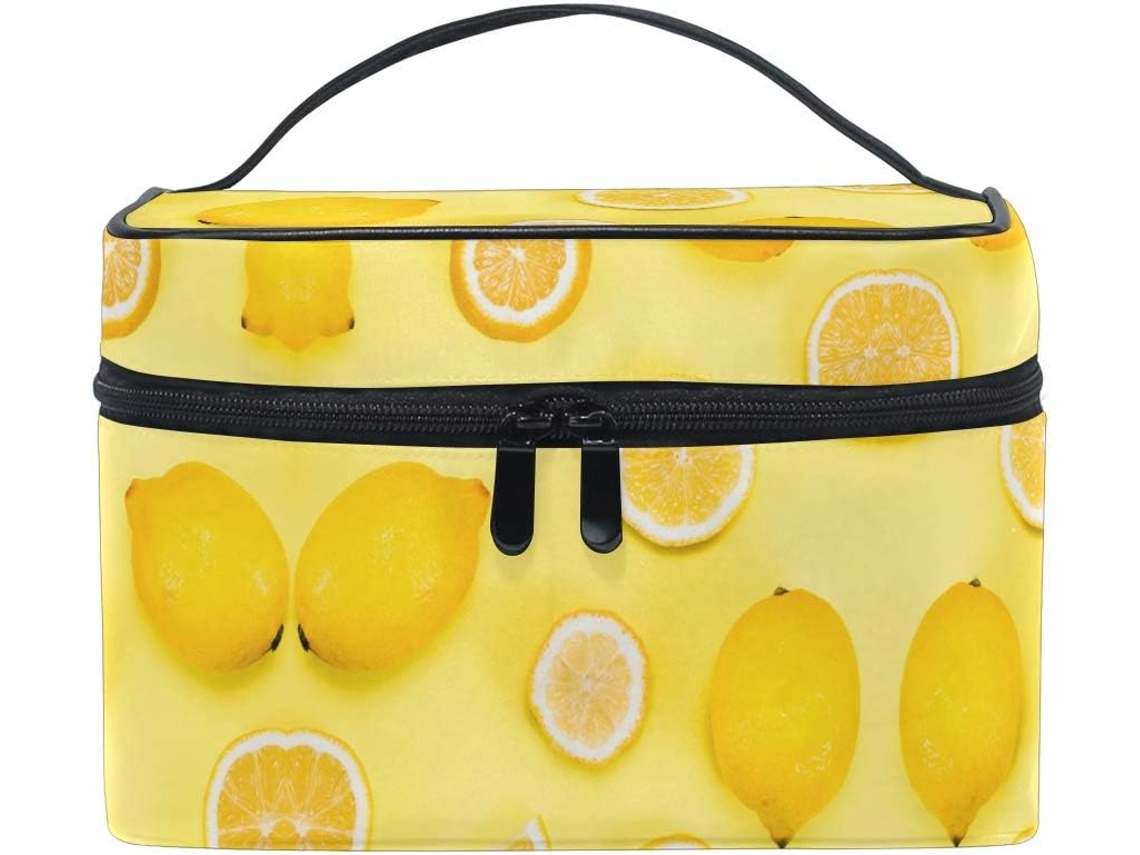 Neceser Cuero Con Cremallera Portátil Organizador Para Mujer