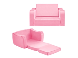 Sofá infantil Succebuy 2 en 1 plegable y convertible en tumbona, mediano, rosa