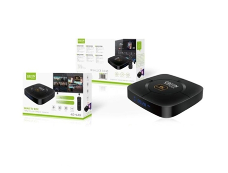 Box TV Android 10.0, hasta 4K, 64GB ROM, 4GB RAM, con Visor Frontal Led GREEN LYCA G-1325 NEGRO