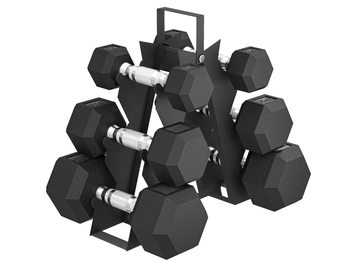 Juego De 6 Mancuernas, De 2 A 8 Kg, Con Soporte Para Guardarlas Y Guardarlas Para Entrenar En Casa.