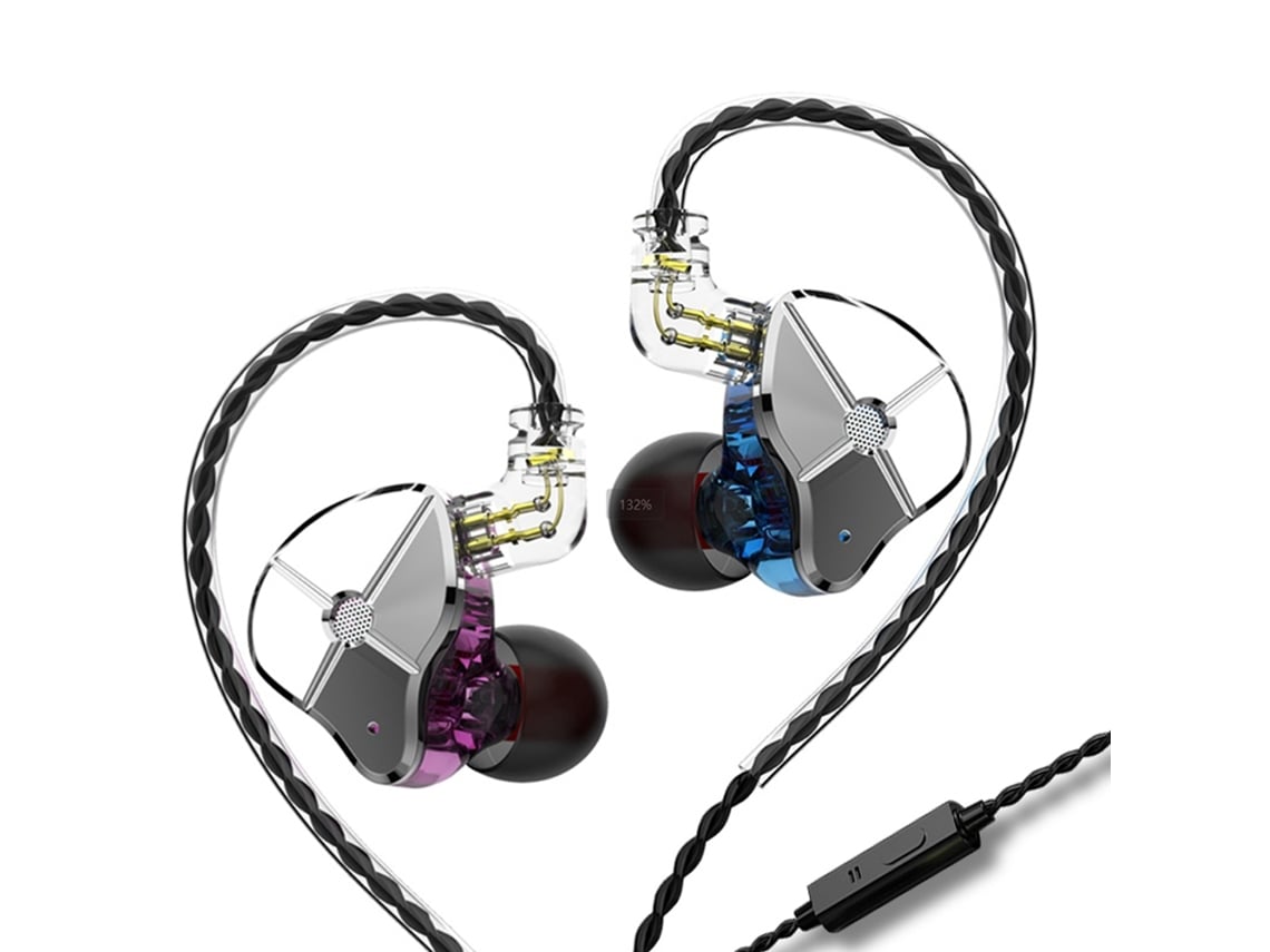 Auriculares De Monitor Intrauditivo Con Cancelación De Ruido 1dd+1ba Doble Controlador Estéreo Hi-fi Cableado Con Micrófono