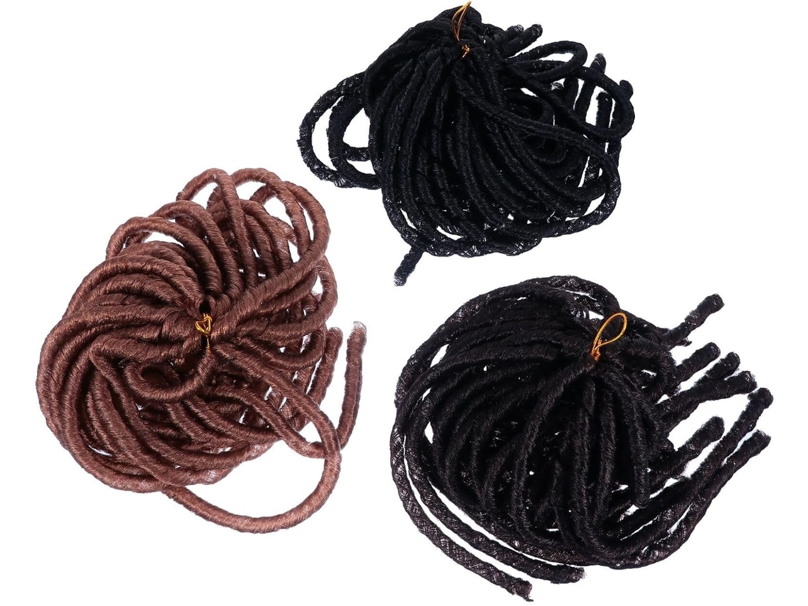 Conjunto De 3 Pelucas Dreadlocks Ajourées Légères Odeur Tailles Mixtes 1b/4/27 Pour Fêtes