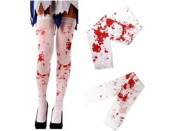 Pantalones de longitud media para Halloween con manchas de sangre blanca para disfraces de enfermera zombi y fantasma de carnaval.