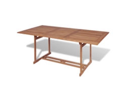 Mesa de Jardín LOVELY HOME Comedor Madera Maciza de Teca (180 x 90 x 75 cm)