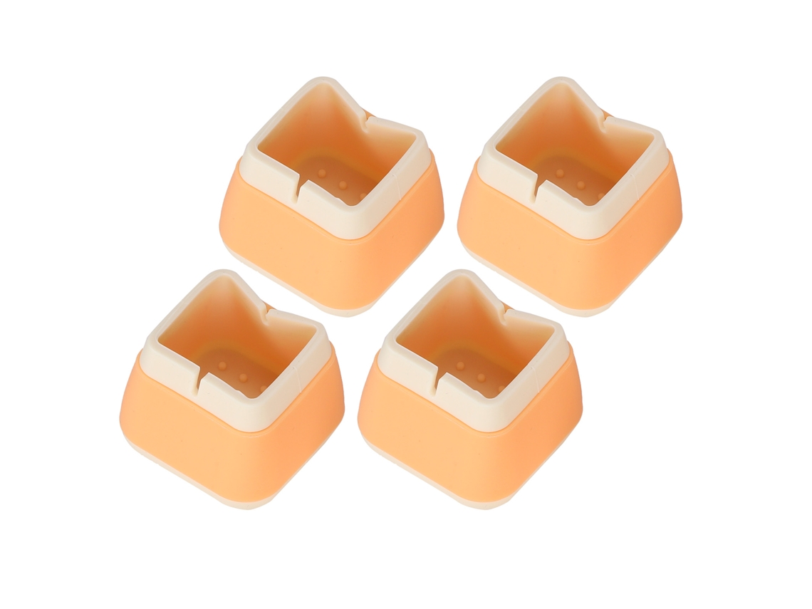 4 Protectores De Silicona Antideslizantes Para Muebles (3,3 X 3,9 X 3,9 Cm) Para Sillas, Mesas Y Patas De Cama (naranja)