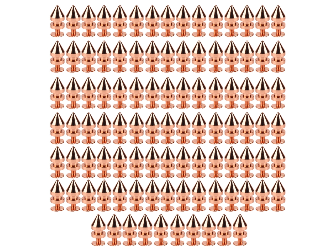 100 Juegos De Pasadores Cónicos Con Punta De Oro Rosa, Tornillos De Alta Dureza Para Bricolaje, Ropa, Bolsos Y Zapatos, 8x13,5 Mm