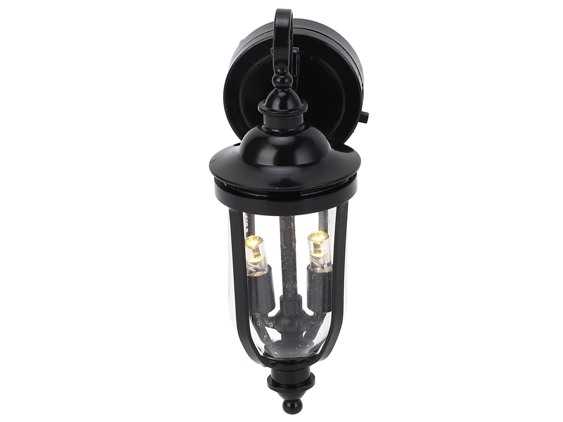 Lámpara De Pared Led En Miniatura A Escala 1:12 Con Pantalla De Cristal Para Decoración Diy De Casas De Muñecas - Negra