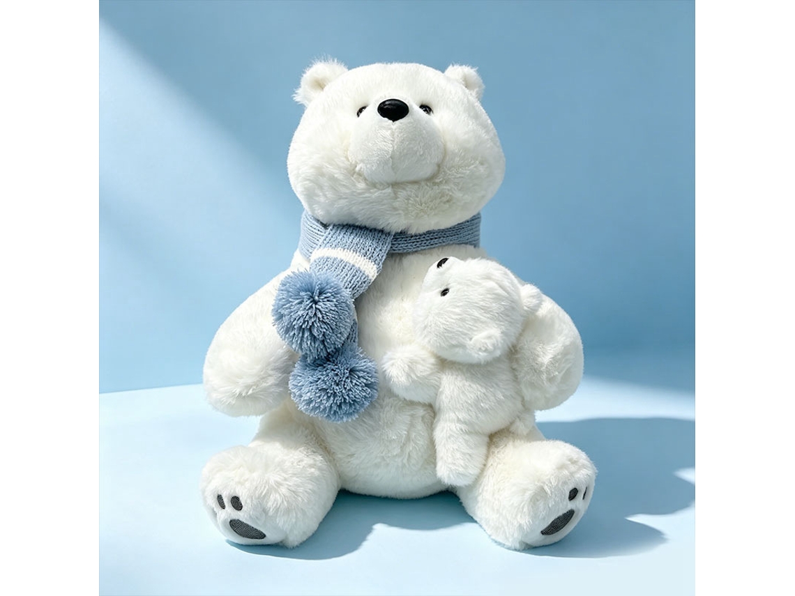 (28 Cm 0,25 Kg) Peluche De Osa Polar Madre Y Cachorro, Muñeco De Compañía, Muñeco Almohada
