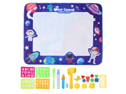 Tapete De Dibujo Con Agua Luminosa De 100x80 Cm Con Temática Espacial Para Niños De 3 Años En Adelante.