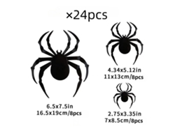 Pegatinas de araña negra para decoración de Halloween, pegatinas de pared 3D para fiesta de murciélagos, paquete de 24 arañas Chennnls