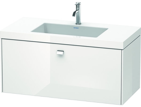 Lavamanos DURAVIT Brioso c-bonded con base mural 100,0x48,0 cm 1 cajón sin rebosadero con banco para grifos 1 agujero para grifos