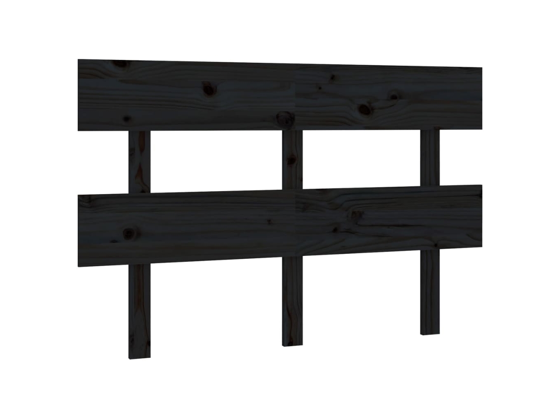 Maison Exclusive - Cabecero De Cama Madera Maciza De Pino Negro 144x3x81 Cm