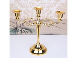 Candelabro De Tres Cabezas Dorado De Estilo Europeo Para Cenas A La Luz De Las Velas, Restaurantes, Hoteles Y Decoración Del Hogar.