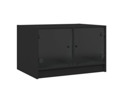 Maison Exclusive - Mesa De Centro Con Puertas De Vidrio Negra 68x50x42 Cm