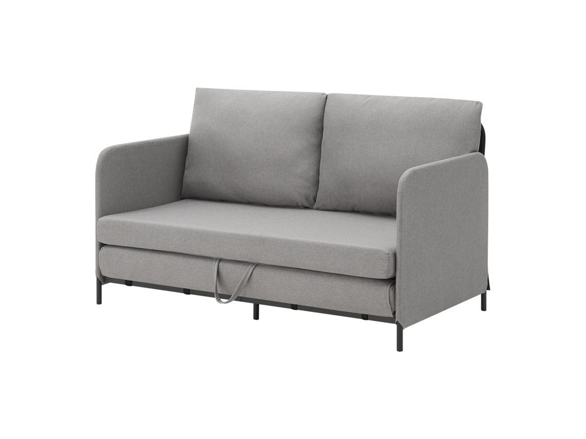Sofá cama Soini plegable diseño 2 en 1 espuma textil metal 78 x 125 x 67 cm Gris claro [EN.CASA]