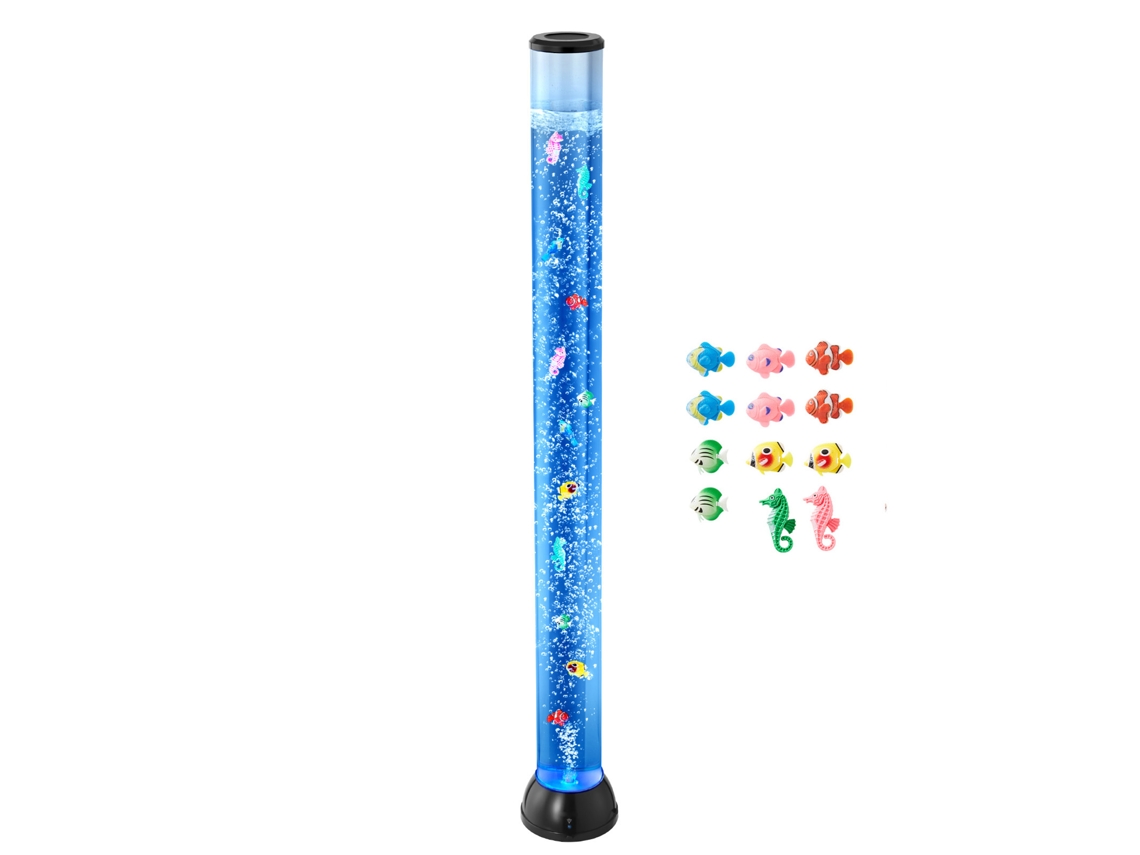 Lámpara Sensorial De Burbujas Succebuy 1,2 M 10 Peces Flotantes 16 Efectos De Color