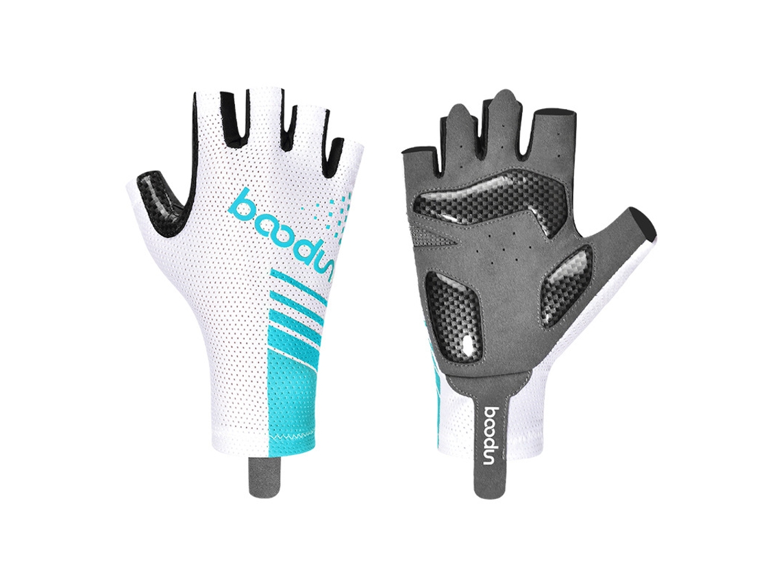 Luvas de ciclismo MDUG de meio dedo com botões, silicone, verde militar (azul M)