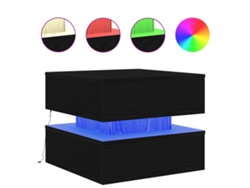 Maison Exclusive - Mesa De Centro Con Luces Led Roble Negro 50x50x40 Cm