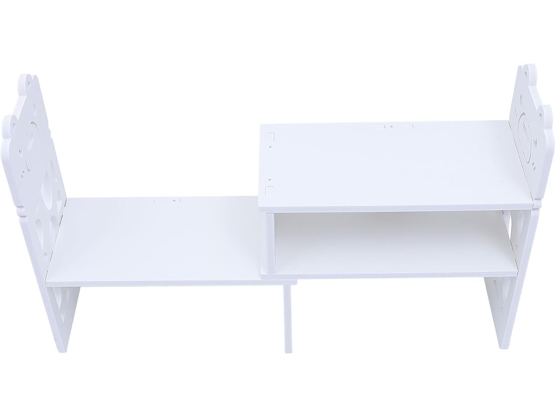 Estantería Pequeña De Madera Blanca Para Escritorio, Estante De Almacenamiento Compacto Para Libros Y Archivos.