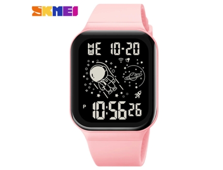 Reloj multifunción resistente al agua para hombre, relojes cuadrados digitales LED, máquina negra rosa LUUCOZK
