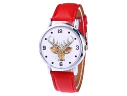 Reloj De Pareja Zhoulianfa, Diseño De Cabeza De Ciervo, Correa De Piel Sintética, Cuarzo Rojo.