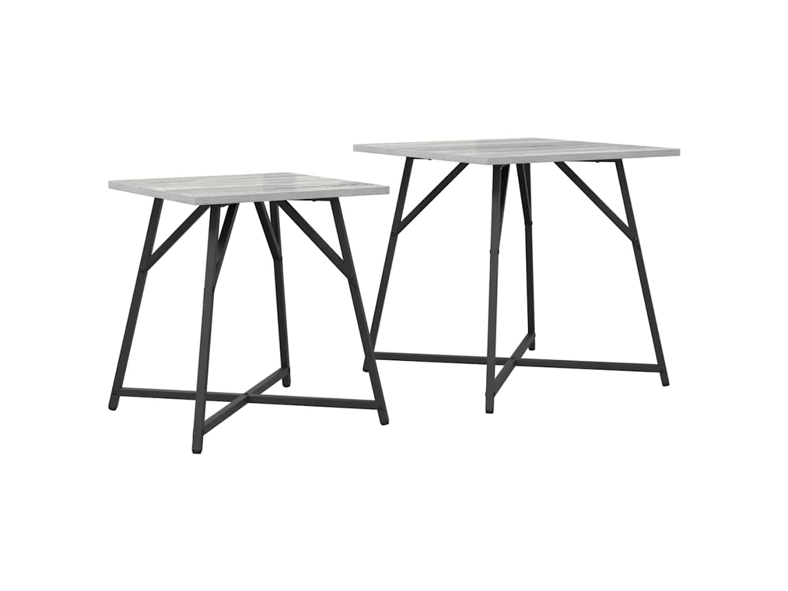 Juego de mesa auxiliar Sonoma, 2 piezas, gris y negro, EXCLUSIVO DE MAISON