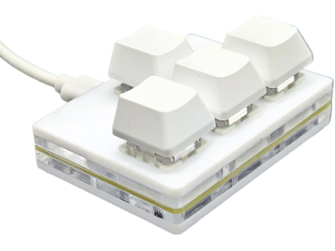 Teclado Mecánico Para Juegos De Una Sola Mano Con 4 Teclas Intercambiables En Caliente Totalmente Programables.