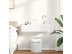 Estante De Pared | Estante Flotante | Estantería Pared Con Cajones De Madera Contrachapada Blanco