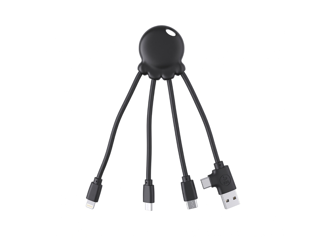 Cable Pulpo Con Usb-a / Usb-c / Lightning / Micro Usb 15cm Carga Rápida 10.5w