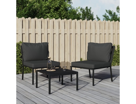 Conjunto 2 Silla De Jardín VIDAXL Negro Acero (60x74x79cm)