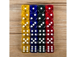 16mm 24 Dados Transparentes De Quatro Cores (6 Cada Um De Azul Transparente, Verde, Amarelo, Vermelho)
